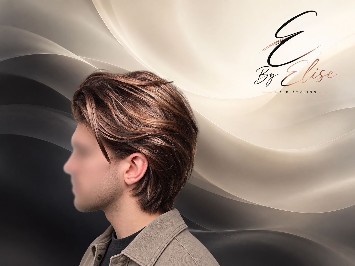 Homme aux cheveux longs avec mèches et mouvement réalisés par Elise